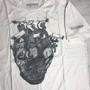 Incubus White Graphic T Heart Surveillance Camera